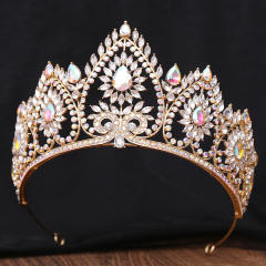 Luxury colorful rhinestone statement wedding crown