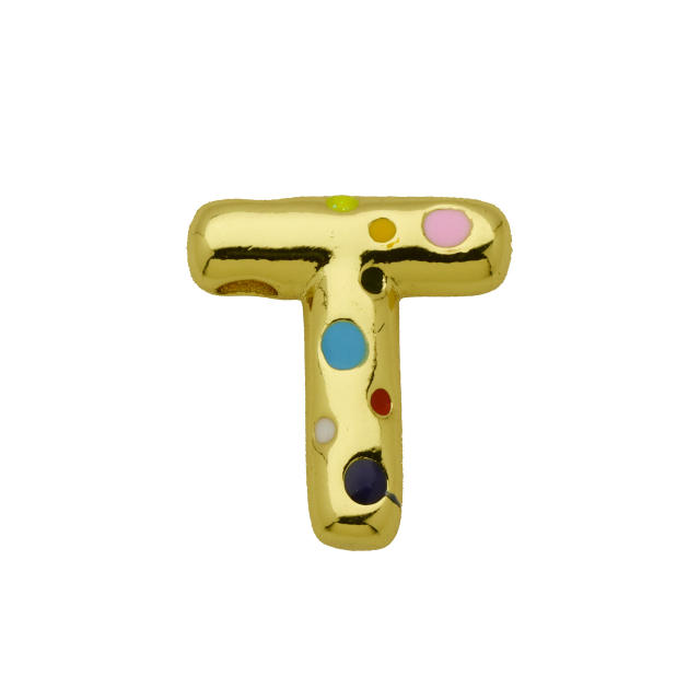 Amazon Hot Gold Solid Balloon Bubble 26 English Letter initial letter pendant