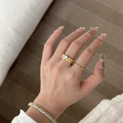 Italian handmade brushed style vintage diamond rings