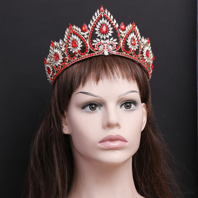 Luxury colorful rhinestone statement wedding crown