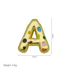 Amazon Hot Gold Solid Balloon Bubble 26 English Letter initial letter pendant