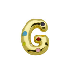 Amazon Hot Gold Solid Balloon Bubble 26 English Letter initial letter pendant