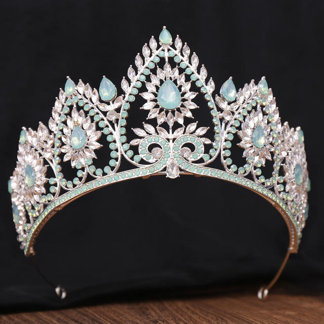 Luxury colorful rhinestone statement wedding crown