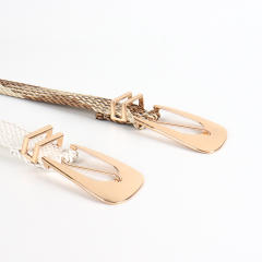 Summer New Ladies Belt Handmade Woven Straw Irregular Metal Buckle belt