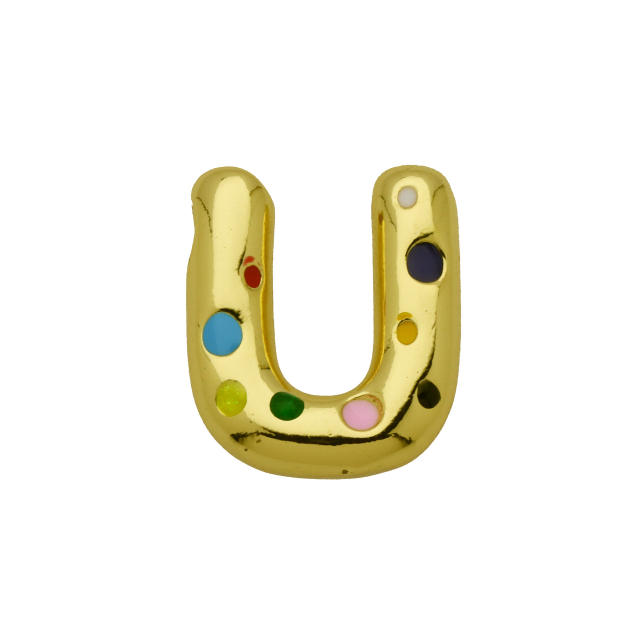Amazon Hot Gold Solid Balloon Bubble 26 English Letter initial letter pendant