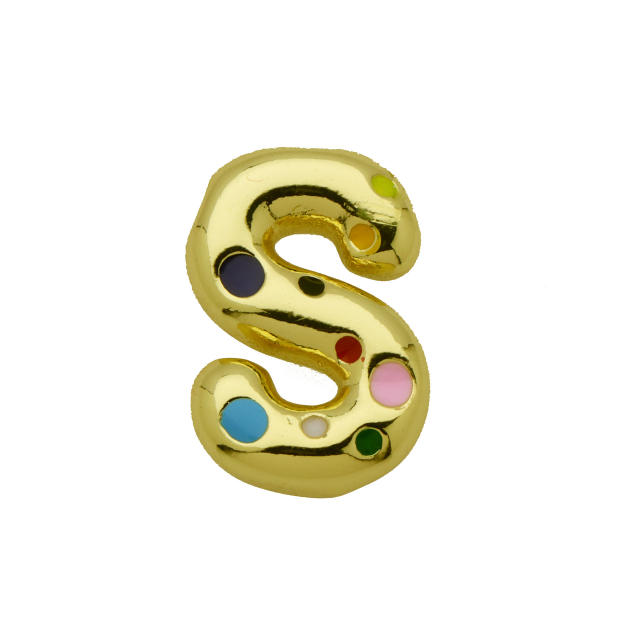 Amazon Hot Gold Solid Balloon Bubble 26 English Letter initial letter pendant