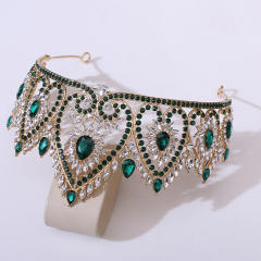 Luxury colorful rhinestone statement wedding crown