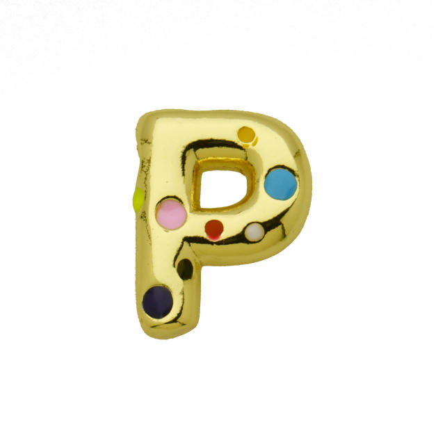 Amazon Hot Gold Solid Balloon Bubble 26 English Letter initial letter pendant