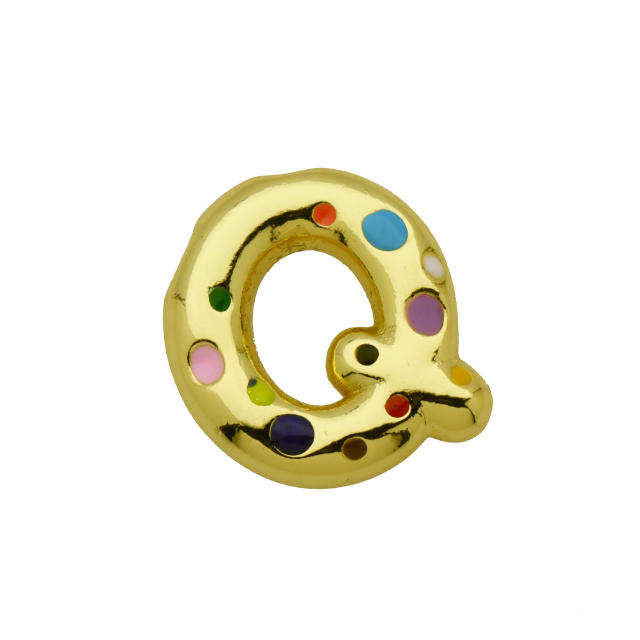 Amazon Hot Gold Solid Balloon Bubble 26 English Letter initial letter pendant