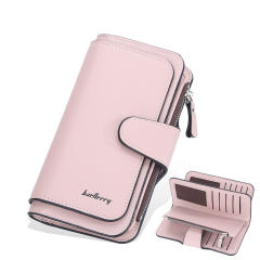 Ladies Long Zipper Wallet Multi-Card Slot Large Capacity PU Leather wallet
