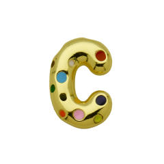 Amazon Hot Gold Solid Balloon Bubble 26 English Letter initial letter pendant