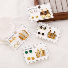 Hot sale 3 pair stainless steel earrings set studs earrings set