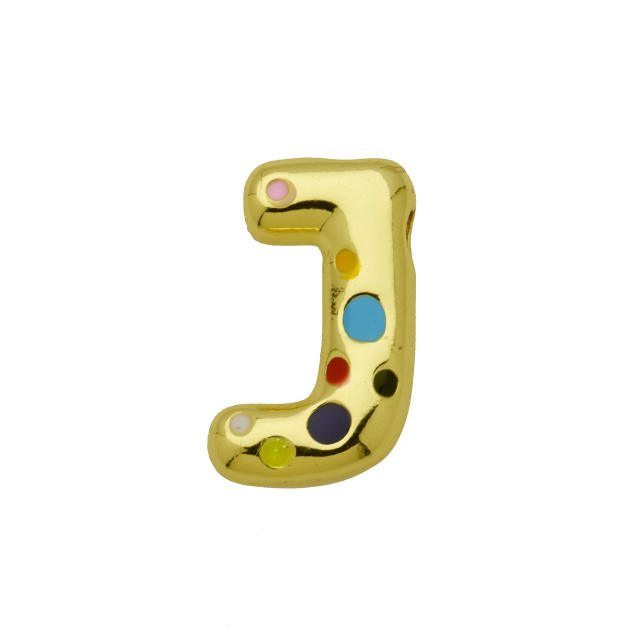 Amazon Hot Gold Solid Balloon Bubble 26 English Letter initial letter pendant