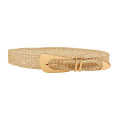 Summer New Ladies Belt Handmade Woven Straw Irregular Metal Buckle belt