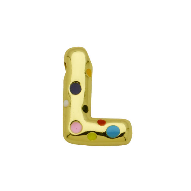 Amazon Hot Gold Solid Balloon Bubble 26 English Letter initial letter pendant