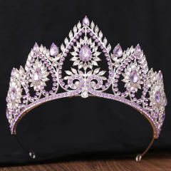Luxury colorful rhinestone statement wedding crown