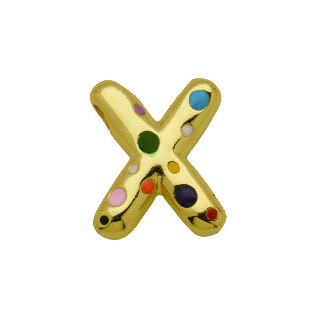 Amazon Hot Gold Solid Balloon Bubble 26 English Letter initial letter pendant
