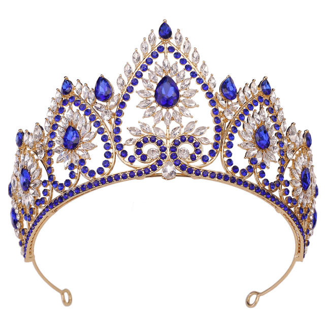 Luxury colorful rhinestone statement wedding crown