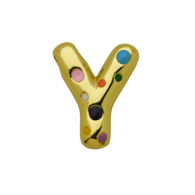 Amazon Hot Gold Solid Balloon Bubble 26 English Letter initial letter pendant