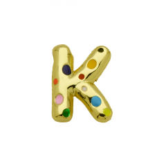 Amazon Hot Gold Solid Balloon Bubble 26 English Letter initial letter pendant