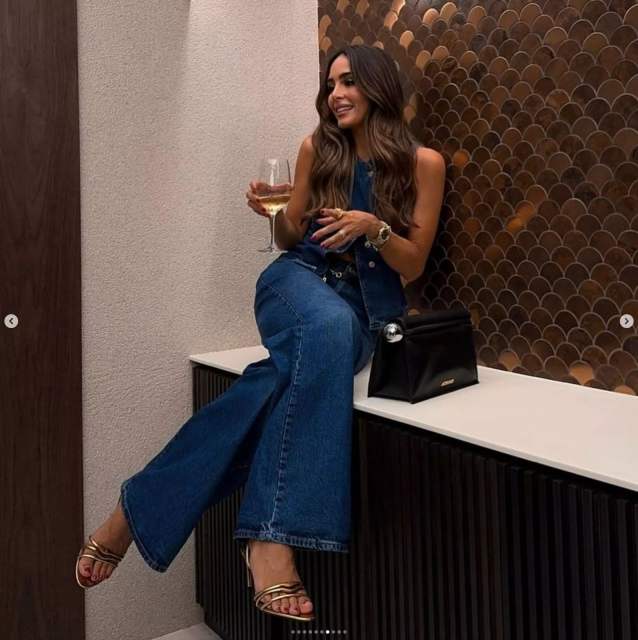 Amazon United States025 spring summer women's sleeveless vest fashion wide leg Denim suit