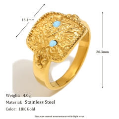 Elegant hammer pattern enamel sun moon stainless steel necklace rings suit