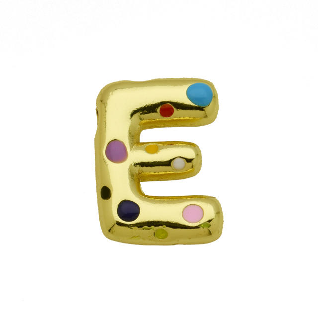 Amazon Hot Gold Solid Balloon Bubble 26 English Letter initial letter pendant