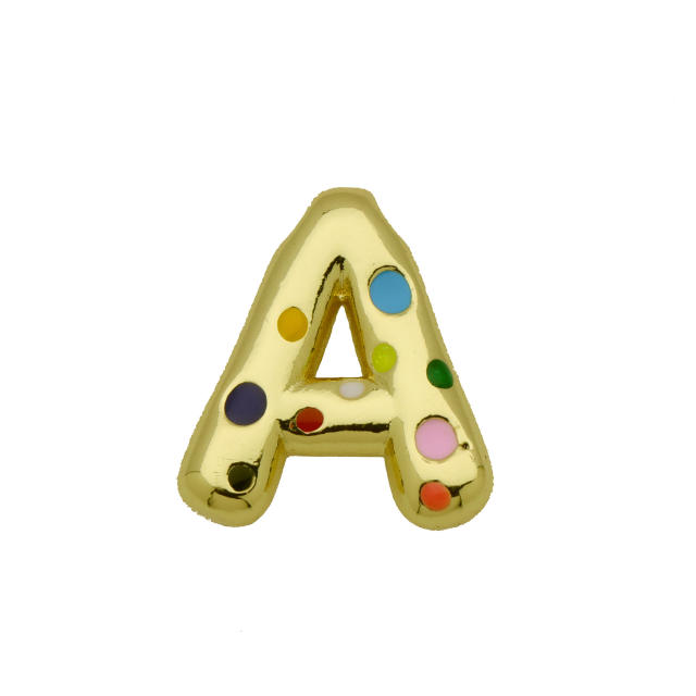 Amazon Hot Gold Solid Balloon Bubble 26 English Letter initial letter pendant