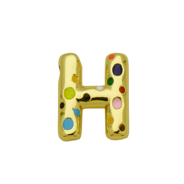 Amazon Hot Gold Solid Balloon Bubble 26 English Letter initial letter pendant