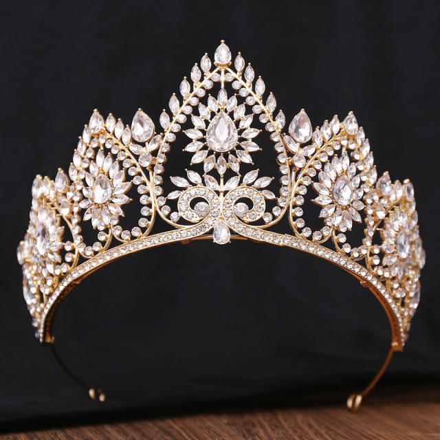 Luxury colorful rhinestone statement wedding crown