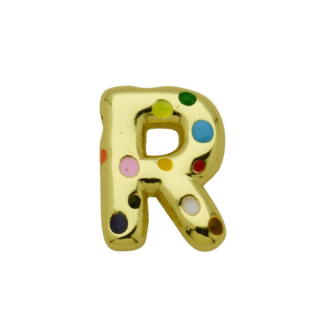 Amazon Hot Gold Solid Balloon Bubble 26 English Letter initial letter pendant