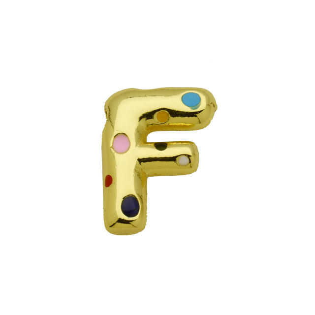 Amazon Hot Gold Solid Balloon Bubble 26 English Letter initial letter pendant