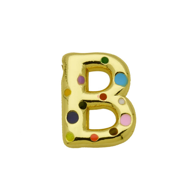 Amazon Hot Gold Solid Balloon Bubble 26 English Letter initial letter pendant