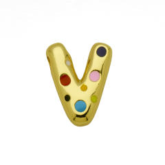 Amazon Hot Gold Solid Balloon Bubble 26 English Letter initial letter pendant
