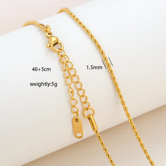 Fashion simple titanium steel basic chain necklace DIY jewelry necklace chain