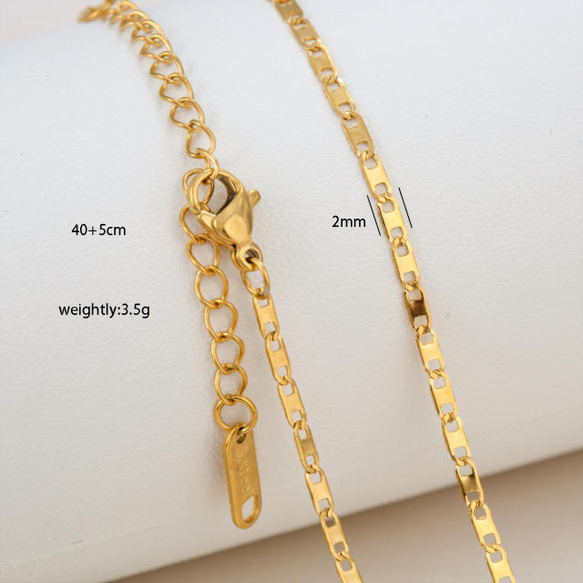 Fashion simple titanium steel basic chain necklace DIY jewelry necklace chain