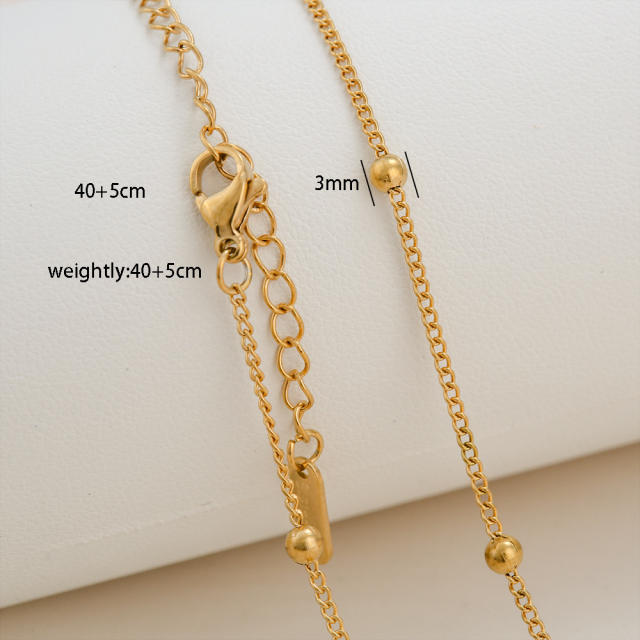 Fashion simple titanium steel basic chain necklace DIY jewelry necklace chain