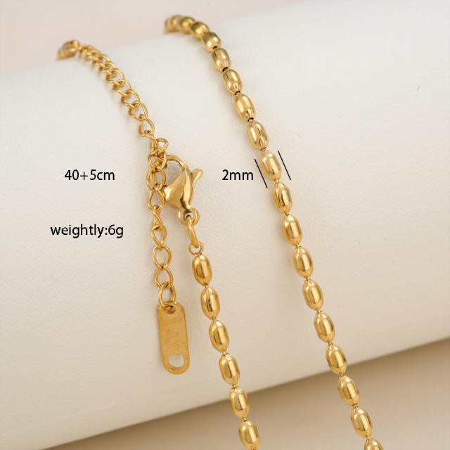 Fashion simple titanium steel basic chain necklace DIY jewelry necklace chain