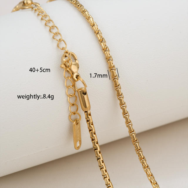 Fashion simple titanium steel basic chain necklace DIY jewelry necklace chain