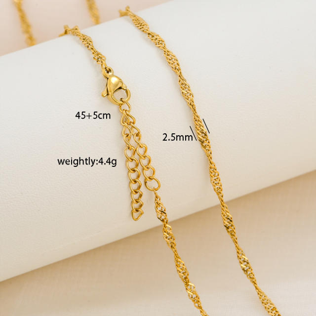 Fashion simple titanium steel basic chain necklace DIY jewelry necklace chain