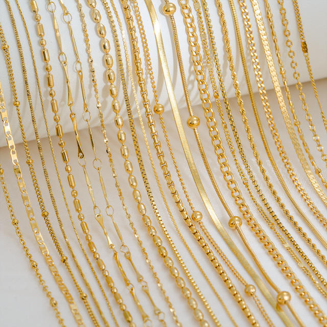 Fashion simple titanium steel basic chain necklace DIY jewelry necklace chain