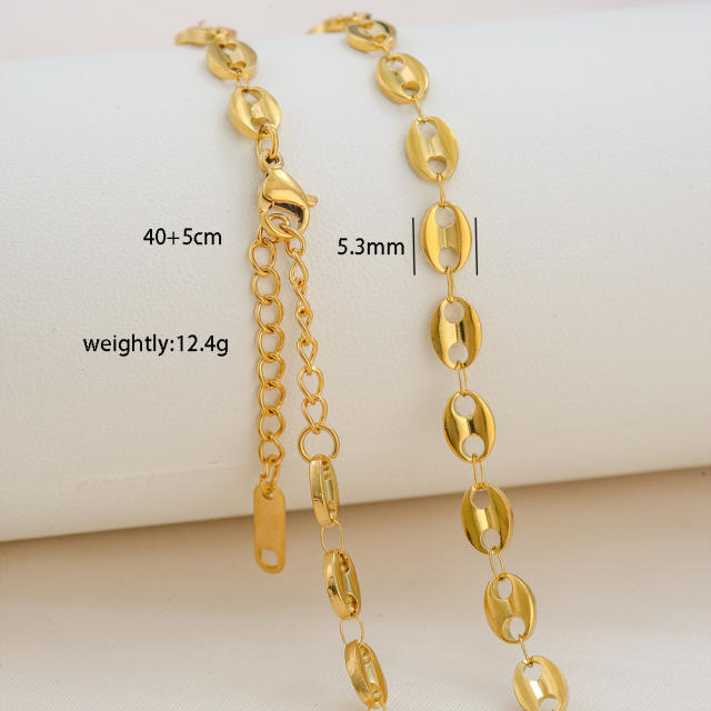 Fashion simple titanium steel basic chain necklace DIY jewelry necklace chain