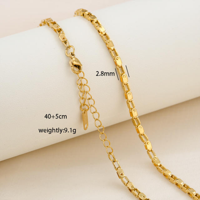 Fashion simple titanium steel basic chain necklace DIY jewelry necklace chain