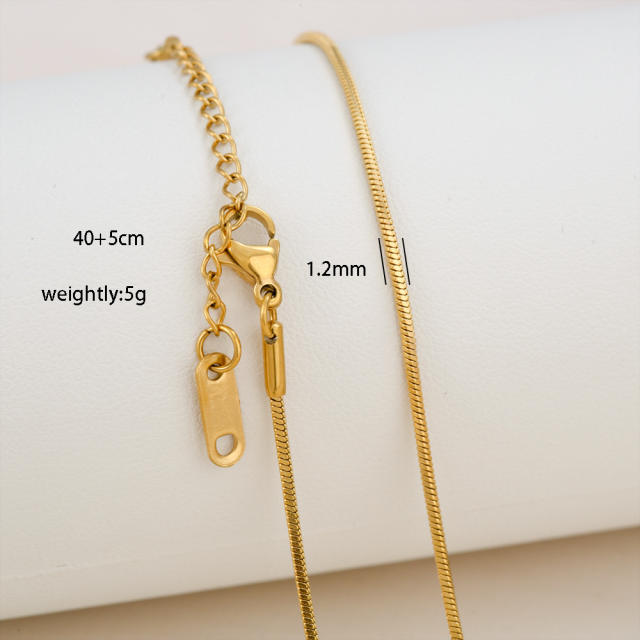 Fashion simple titanium steel basic chain necklace DIY jewelry necklace chain