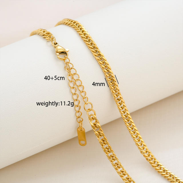 Fashion simple titanium steel basic chain necklace DIY jewelry necklace chain