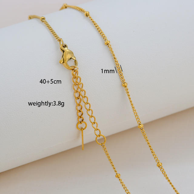 Fashion simple titanium steel basic chain necklace DIY jewelry necklace chain