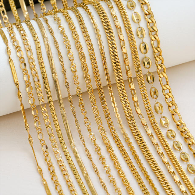Fashion simple titanium steel basic chain necklace DIY jewelry necklace chain