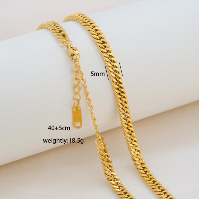 Fashion simple titanium steel basic chain necklace DIY jewelry necklace chain