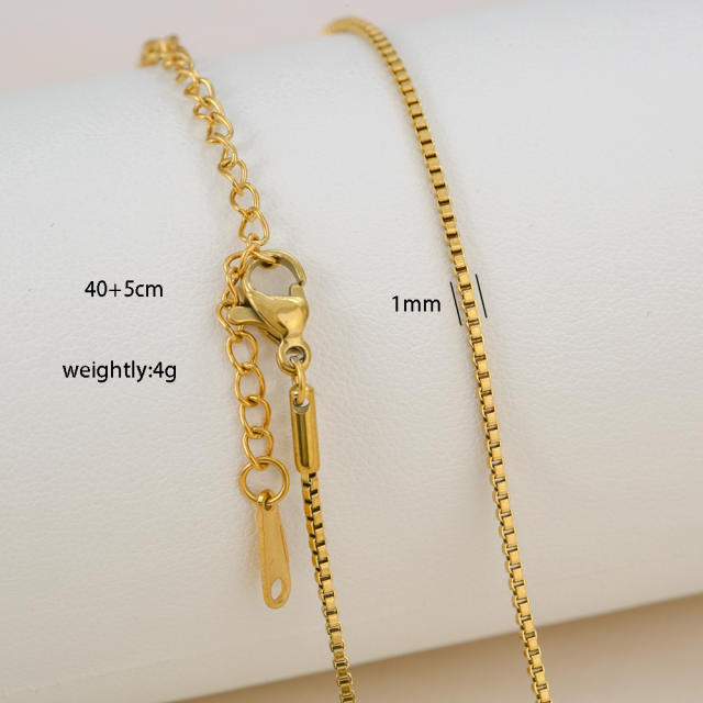 Fashion simple titanium steel basic chain necklace DIY jewelry necklace chain