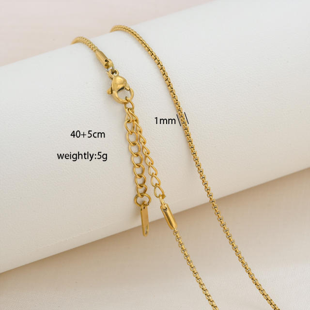 Fashion simple titanium steel basic chain necklace DIY jewelry necklace chain